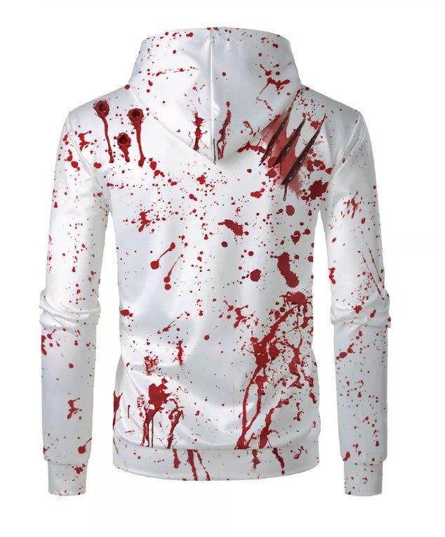 Faux Bleached Blank Hoodies- Blood Drip
