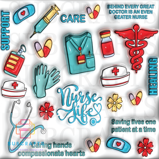 20oz transfers-HTV or Sublimation for the Nurse