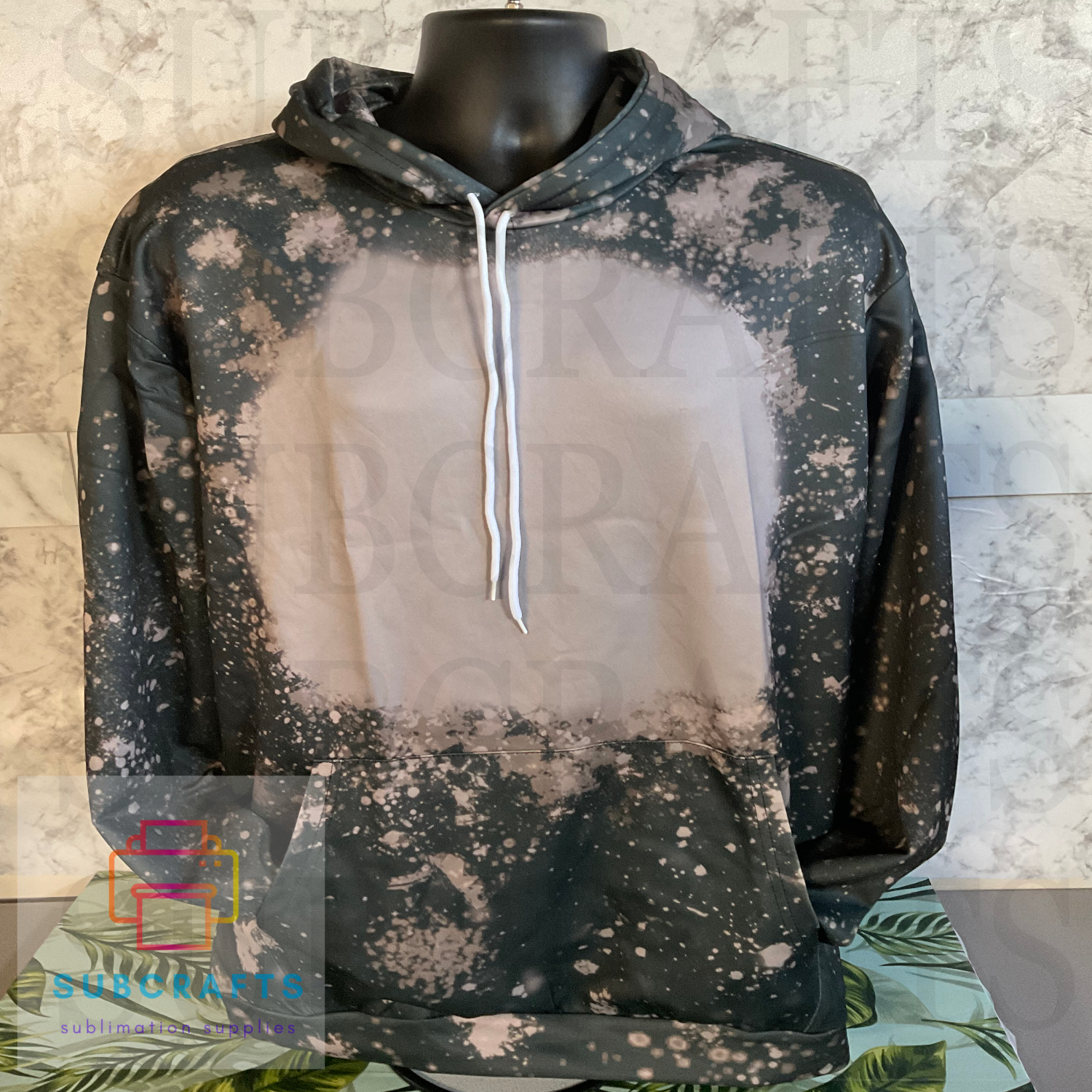 Bleach dye grey hoodie deals