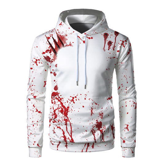 Faux Bleached Blank Hoodies- Blood Drip