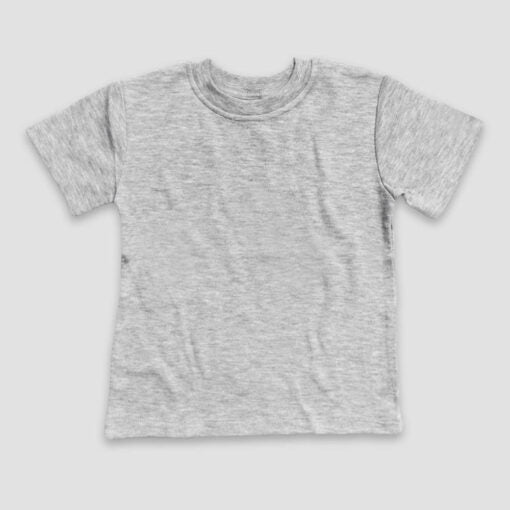 Toddler & Kids Short Sleeve Crew Neck T-Shirt – Polyester Cotton Heather Grey